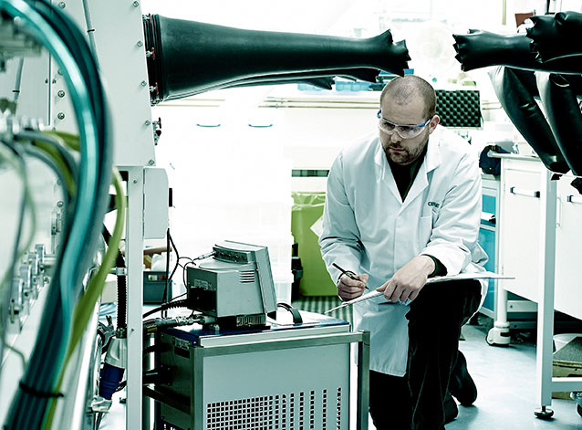 On-site technician working on instrumentation